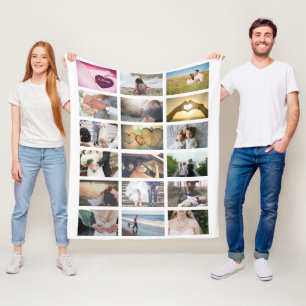 Custom Photo Collage Fleece Blanket