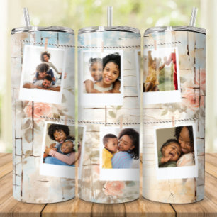 Custom Photo Collage floral Personalised tumbler