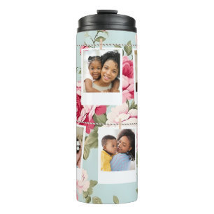 Custom Photo Collage floral Personalised tumbler