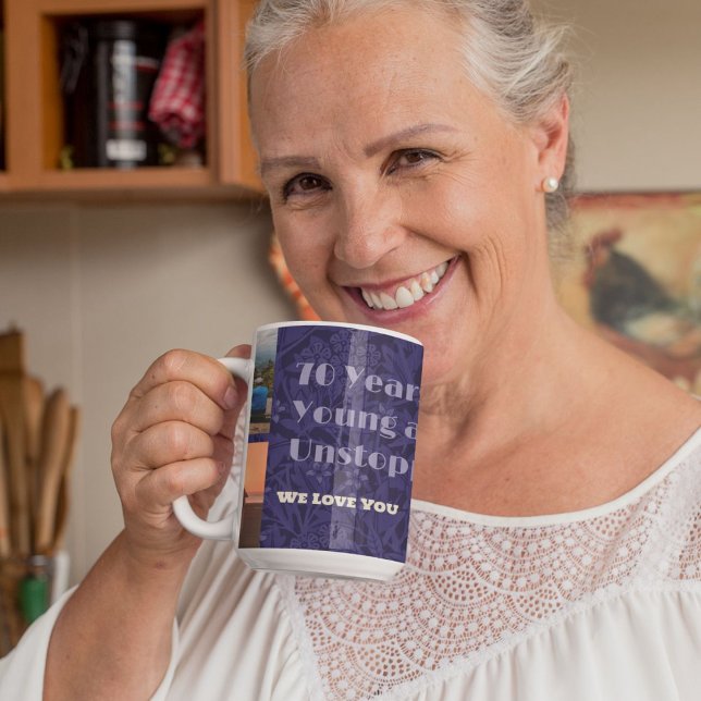 Custom Photo Collage Gifts for 70 Year Old Woman Mug (Custom Photo Collage Gifts for 70 Year Old Woman Mug)