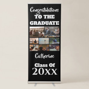 Custom photo collage graduation class of retractable banner