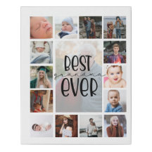 Custom photo collage grandma gift canvas 