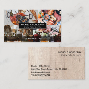 Custom Photo collage Grazing Platter Catering Business Card