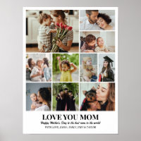 Custom Photo Collage Grid 10 Pictures 12x16 18x24