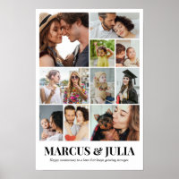 Custom Photo Collage Grid 10 Pictures 12x18 24x36