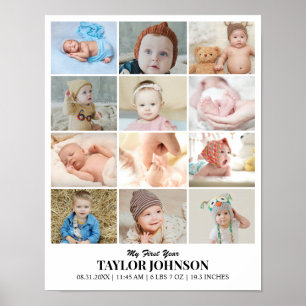 Custom Photo Collage Grid 12 Pictures 11x14 22x28 Poster
