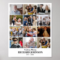 Custom Photo Collage Grid 12 Pictures 8x10 16x20