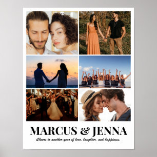 Custom Photo Collage Grid 6 Pictures 11x14 22x28 Poster