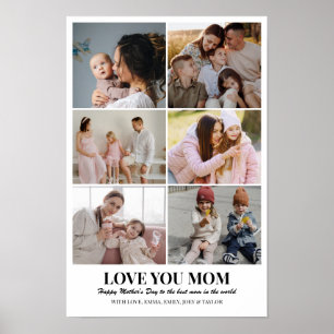 Custom Photo Collage Grid 6 Pictures 12x18 24x36 Poster