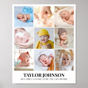 Custom Photo Collage Grid 9 Pictures 8x10 16x20 Poster