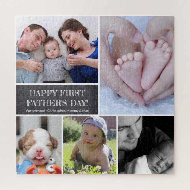 Custom Photo Collage Happy First Father's day Jigsaw Puzzle (Vertical)