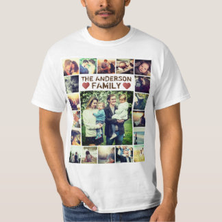 Custom Photo Collage hearts and text T-Shirt
