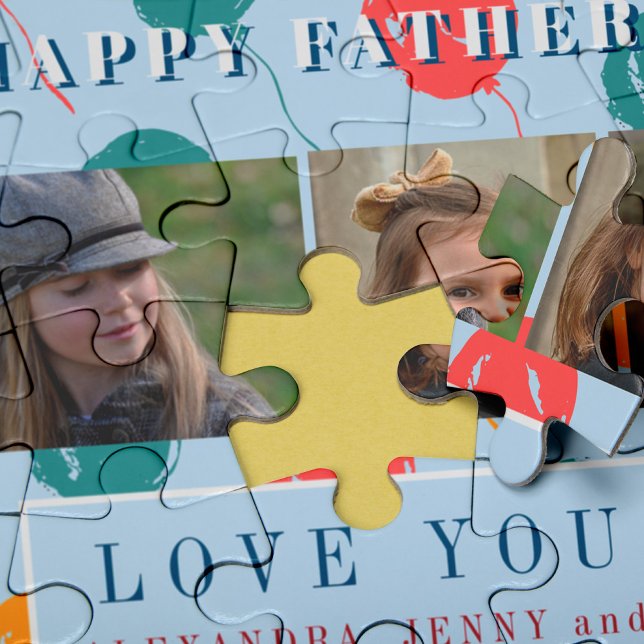 Custom photo collage love dad Father's Day gift Jigsaw Puzzle (Creator Uploaded)