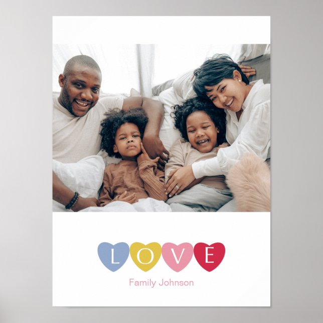 Custom photo collage love family simple poster (Front)