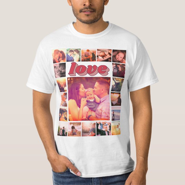 Custom Photo collage love T-Shirt (Front)