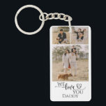 Custom Photo Collage Love You Modern Heart Script Key Ring<br><div class="desc">Customisable photo collage with "love you" in modern script with hearts with personalised text,  add your own photos and personalised to "we,  or i" love you,  could be made for dad,  mum,  grandparents,  and more.</div>
