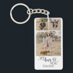 Custom Photo Collage Love You Modern Heart Script Key Ring<br><div class="desc">Customisable photo collage with "love you" in modern script with hearts with personalised text,  add your own photos and personalised to "we,  or i" love you,  could be made for dad,  mum,  grandparents,  and more.</div>