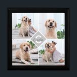 Custom Photo Collage Monogram Name Dog Gift Box<br><div class="desc">Celebrate your best friend with a custom Monogram Pet Photo Collage Keepsake Box . When you have so many fun memories and photos , one photo isn't enough . Our Dog Photo Keepsake Box has four photos . Whether you have a new puppy , or to memorialise all the special...</div>