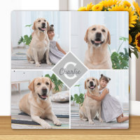 Custom Photo Collage Monogram Name Dog
