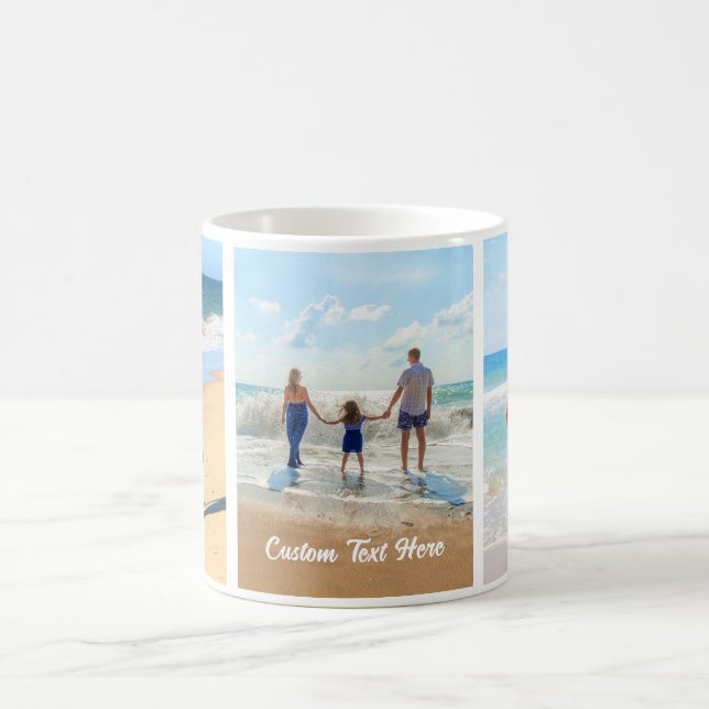 Custom Photo Collage Mug with Your Photos and Text (Center)
