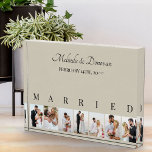 Custom Photo Collage Natural 7 Picture Wedding<br><div class="desc">Elegant photo block, personalised with your wedding photos. A stylish design in neutral colour palette of natural and black - perfect for newlywed gifts and anniversary gifts. The photo template is set up for you to add 7 of your favourite pictures which are displayed in portrait format in a simple...</div>