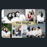 Custom photo collage of 6 images magnet with name<br><div class="desc">Custom photo collage of 6 images magnet with name</div>