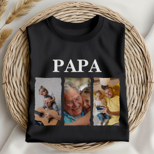 Custom Photo Collage Papa – Personalised Gift T-Shirt