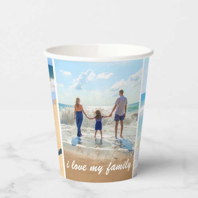 Custom Photo Collage Paper Cups with Your Family  (Left)