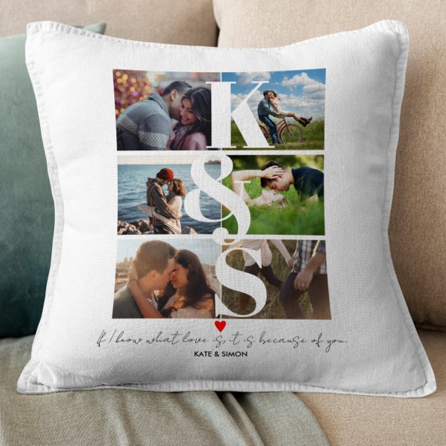 Custom Photo Collage Personalised Couples Gift Cushion (Creator Uploaded)