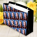 Custom Photo Collage Personalised Large Gift Bag<br><div class="desc">Upload a photo, and easily create your personalised gift bag. Click CUSTOMIZE FURTHER to change the background colour. You can TRANSFER this DESIGN on other Zazzle products and adjust it to fit most of the Zazzle items. Standard Studio designs are made in high-resolution vector graphics for a professional print. Thank...</div>