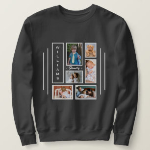 Custom Photo Collage Personalised Men's Dark Grey Sweatshirt