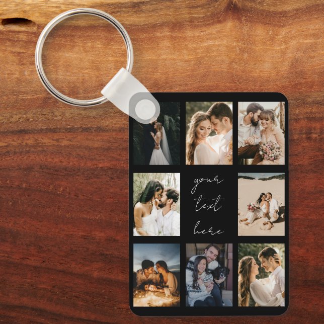 Custom Photo Collage Personalised Picture Family Key Ring (Front)