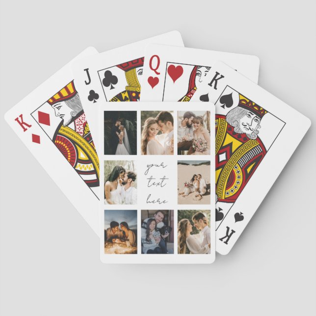 Custom Photo Collage Personalized Picture Family Playing Cards (Back)