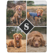 Custom Photo Collage Pet Dog Cat Monogram Photo iPad Cover (Front)