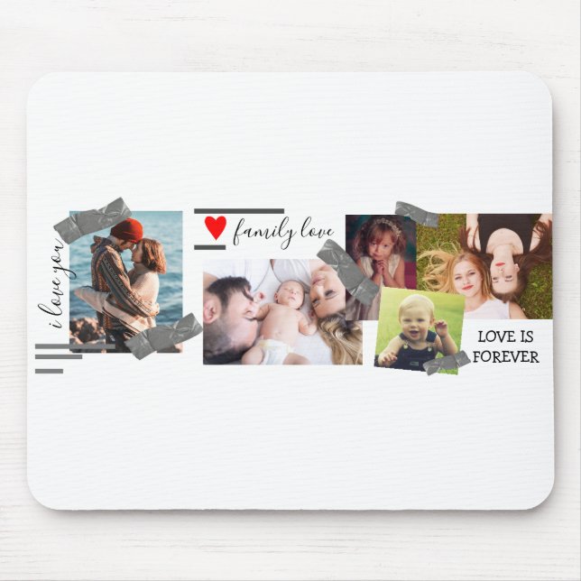 Custom Photo Collage Picture Template Personalised Mouse Mat (Front)