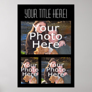 Custom Photo Collage Poster, Three Photos Poster