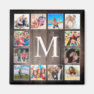 Custom Photo Collage Rustic Farmhouse Family Magnet