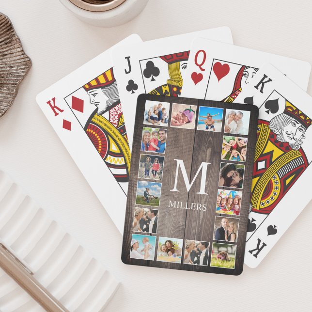 Custom Photo Collage Rustic Farmhouse Family Playing Cards (Creator Uploaded)