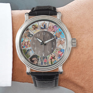 Custom Photo Collage Rustic Farmhouse Family Watch