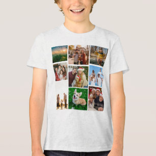 Custom Photo Collage Shirt, Custom 9 Photos   Tri-Blend Shirt