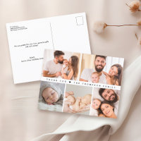 Custom Photo Collage Simple Baby Shower thank you