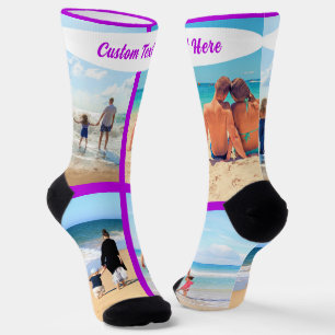 Custom Photo Collage Socks Personalized Text