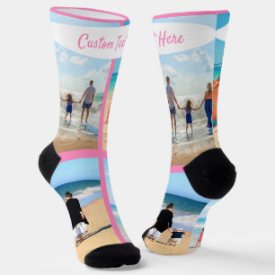 Custom Photo Collage Socks Your Photos and Text