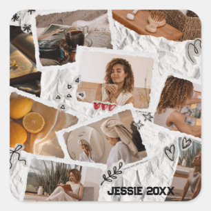 Custom Photo Collage Square Sticker