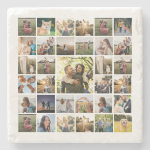 Custom Photo Collage Stone Coaster