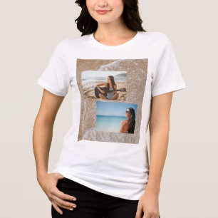 Custom Photo Collage T-Shirt Beach Vacation Tri-Blend Shirt