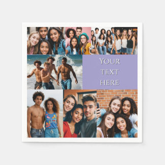 Custom Photo Collage teen party paper Napkin