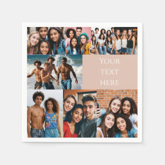 Custom Photo Collage teen party paper Napkin