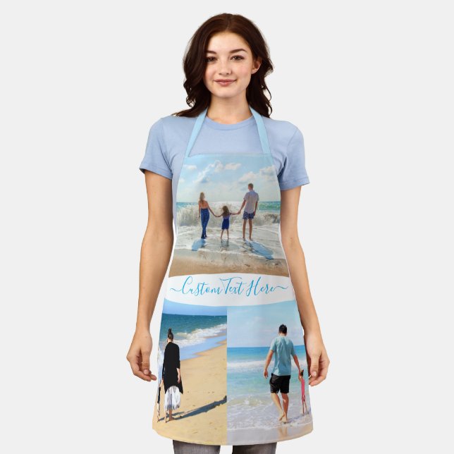 Custom Photo Collage Text Apron Your Photos Gift (Worn)