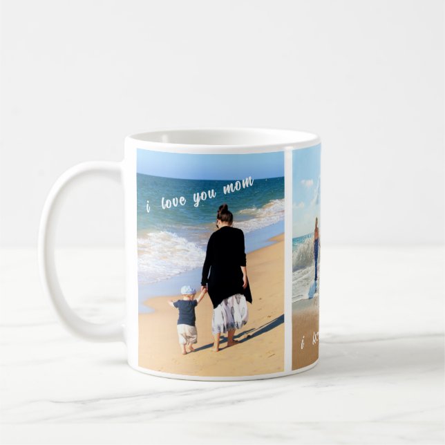 Custom Photo Collage Text Coffee Mug Your Family (Left)